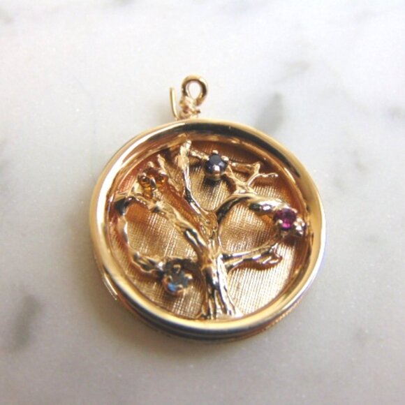Womens Vintage Estate 14K Yellow Gold Tree of Life Pendant 5.8g E3883 - Picture 1 of 2